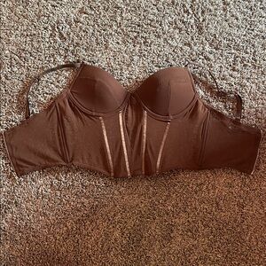 Rue21 Chocolate Brown Mesh corset top